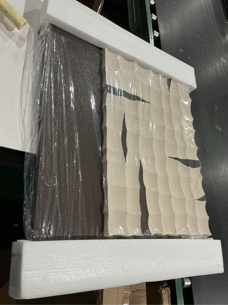 Condition photo showing New/Like New for large 3d textured abstract wall art for living room, vertical modern geometri.