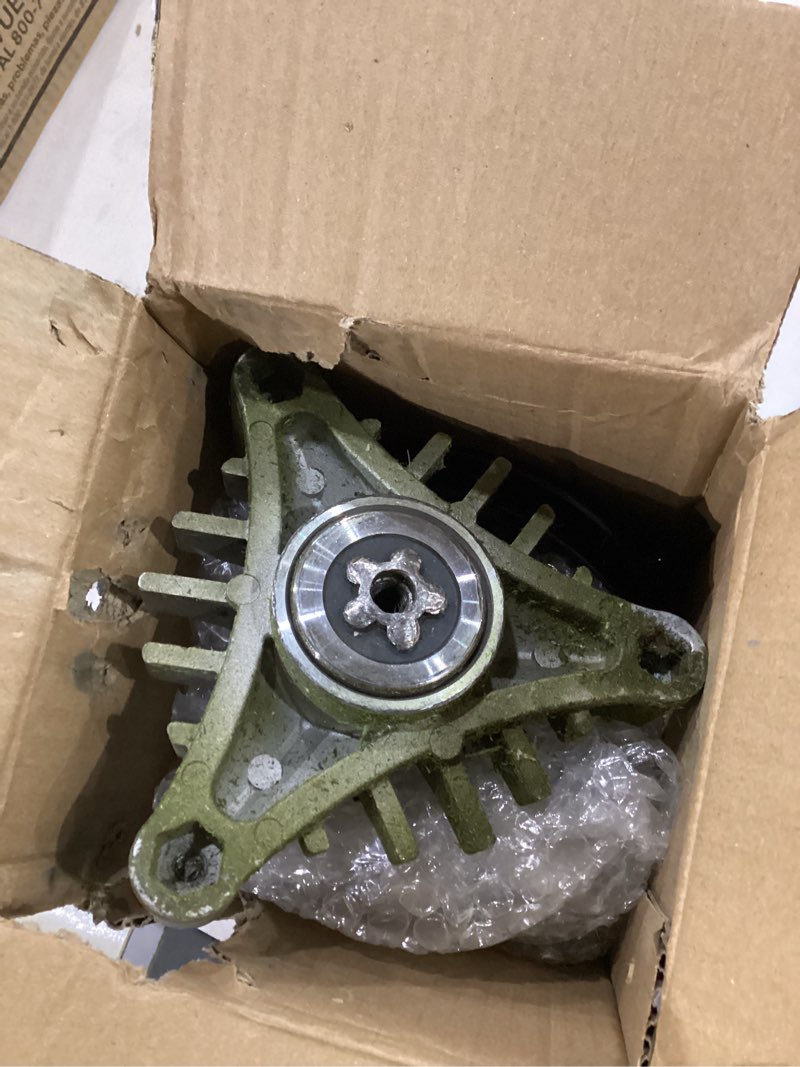 Condition photo showing As Is for 130794 rebuild spindle kit for craftsman 42" lt1000 lt2000 ltx1000 dlt3000 husqvarna yth2242 yth1842, includes 2 spindles 532130794, 2 blades 134149, 2 pulleys 153535 173436, 95 1/2" belt 144959 package 1