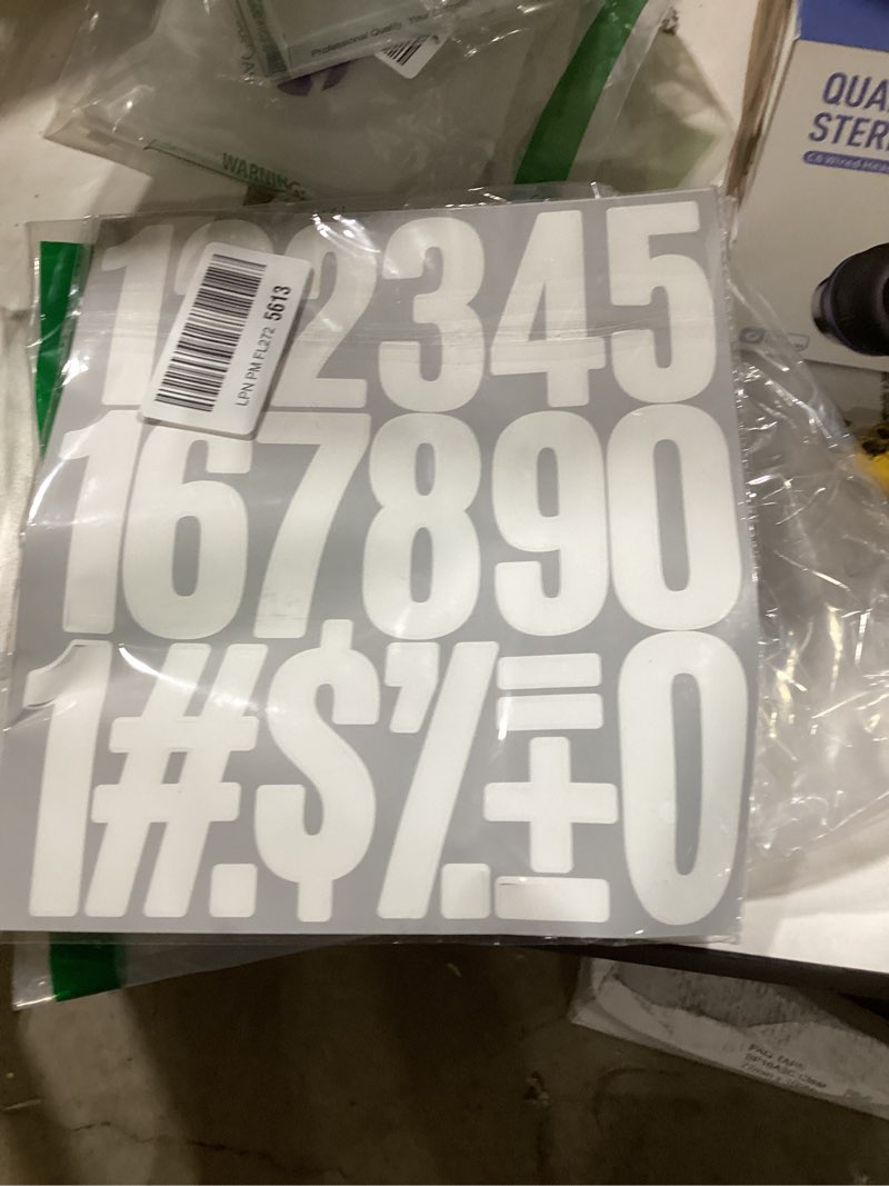 Condition photo showing New/Like New for 390 pcs 18 sheets letter stickers,self adhesive waterproof 3 inch mailbox numbers vinyl stickers,alphabet decals for water bottle,window,door,classroom,car,laptop,scrapbook (white, 3 inch) 3 inch white 1