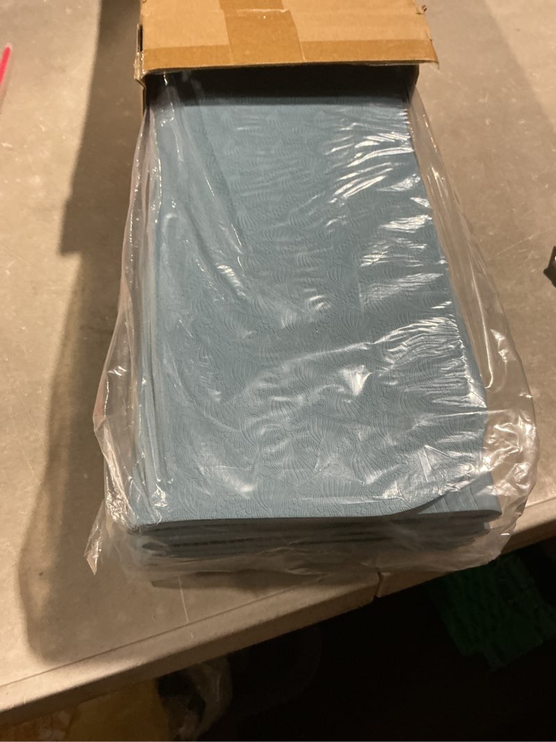 Condition photo showing Good Condition for 7-fold yoga mat 70"x24" - 1/2 inch thick folding exercise mat, compact non-slip tpe mat for travel, storage, yoga & home gym, lightweight & portable blue-gray+navy blue