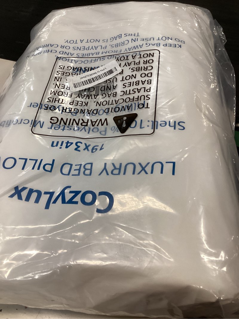 Condition photo showing New/Like New for cozylux pillows king size set of 2, hotel quality bed pillows for sleeping 2 pack, cooling pillows for side back and stomach sleepers, down alternative luxury soft supportive fluffy pillows (19x34) king - 19" x 34" (pack of 2) white