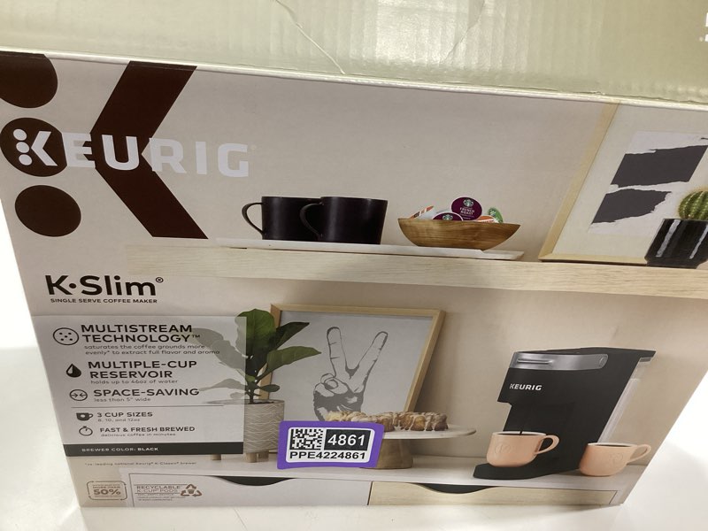 Condition photo showing Good Condition for keurig k-slim black single-serve k-cup pod coffee maker