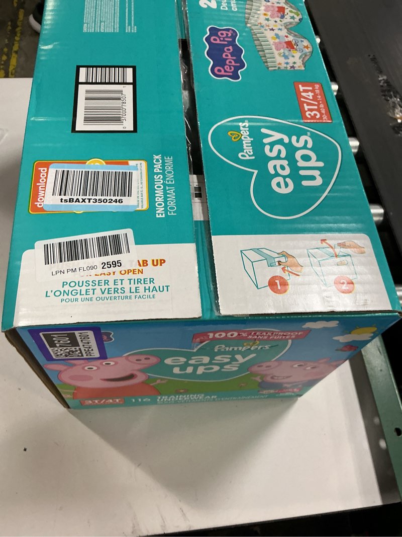 Condition photo showing New/Like New for pampers training pants - easy ups girls & boys - size 3t-4t, 116 count, peppa pig potty underwear (packaging may vary) 3t-4t 116