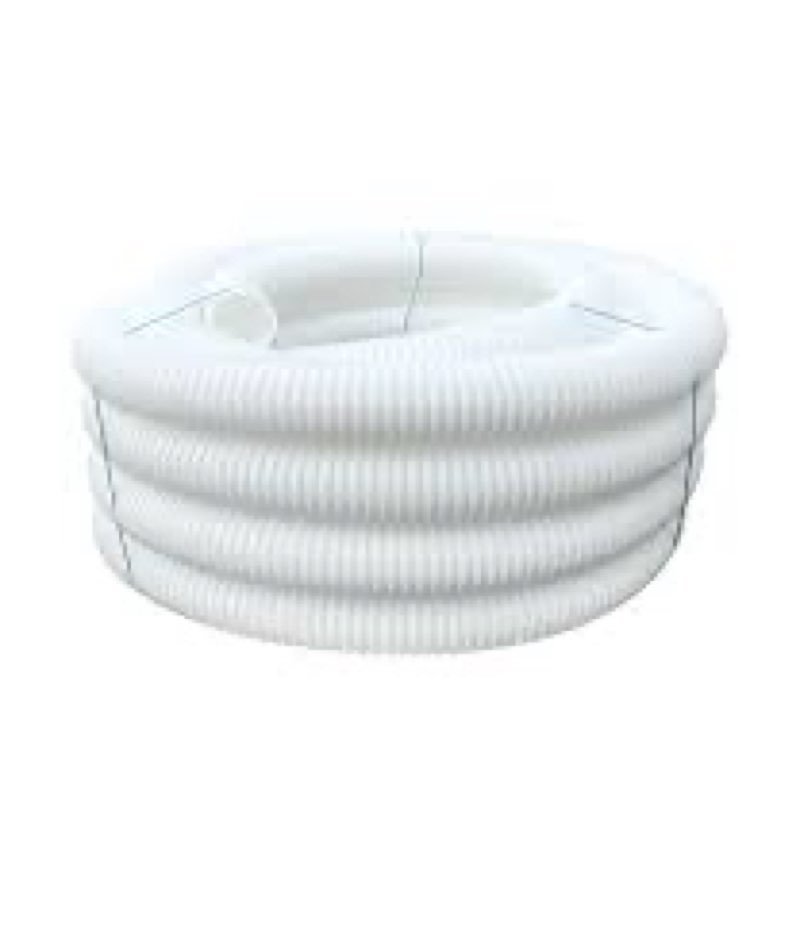 White corrugated hose coil
