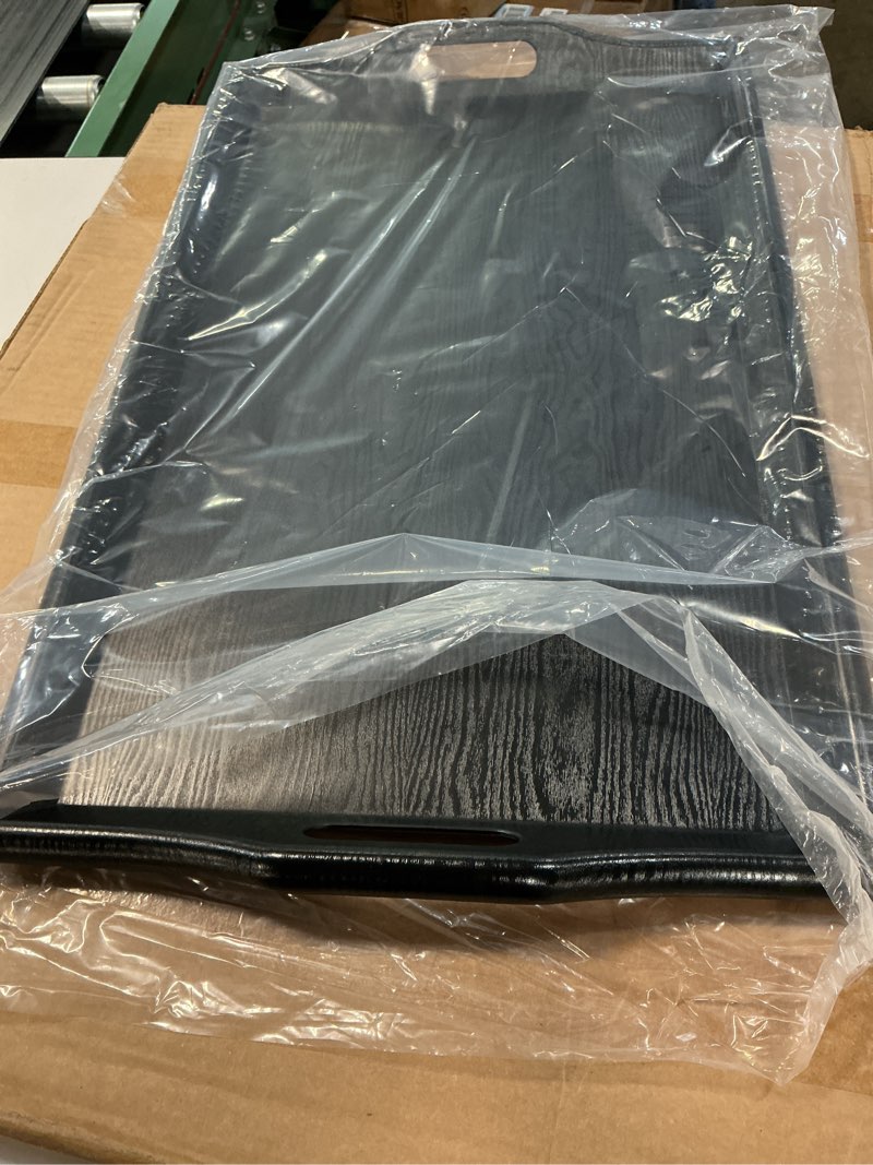 Condition photo showing New/Like New for get rst-2517-1-bk coffee table / ottoman tray with handles, 25" x 16", plastic, black 26" x 16" x 2.5" black
