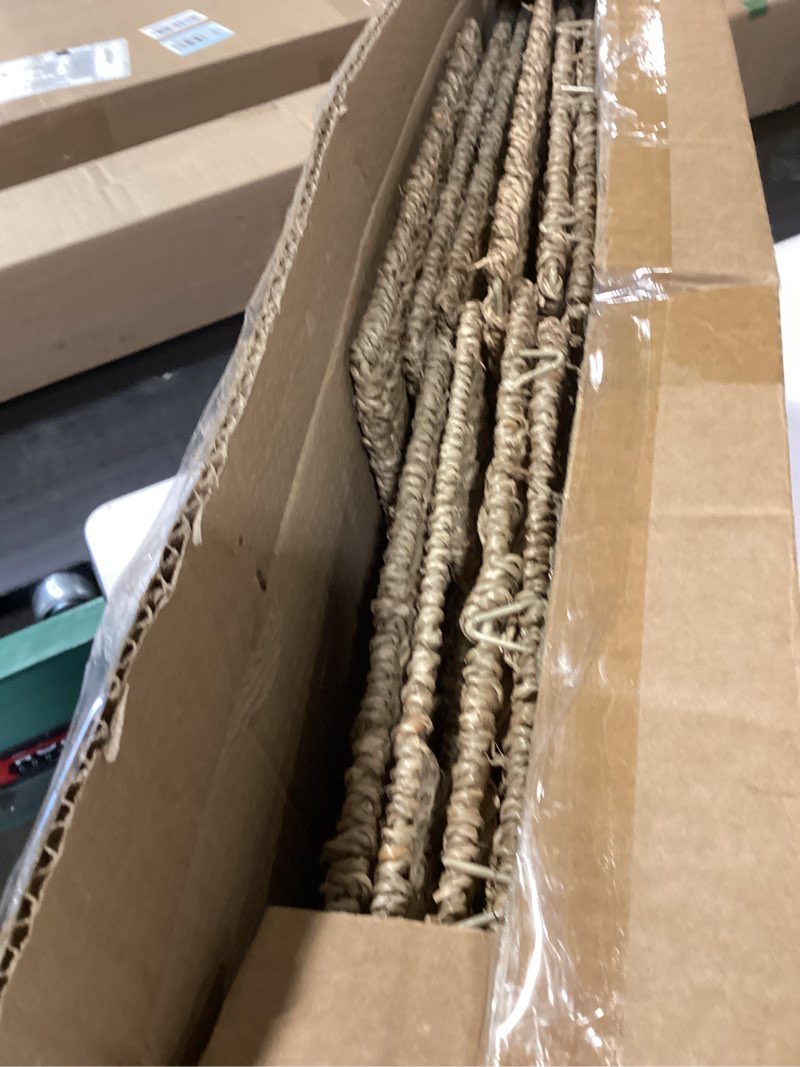 Condition photo showing Good Condition for seagrass storage baskets, 12x12x10in cube wicker storage basket for shelves, pantry baskets organization and storage, kitchen storage baskets, bathroom shelves storage basket set of 3 seagrass 12x12x10