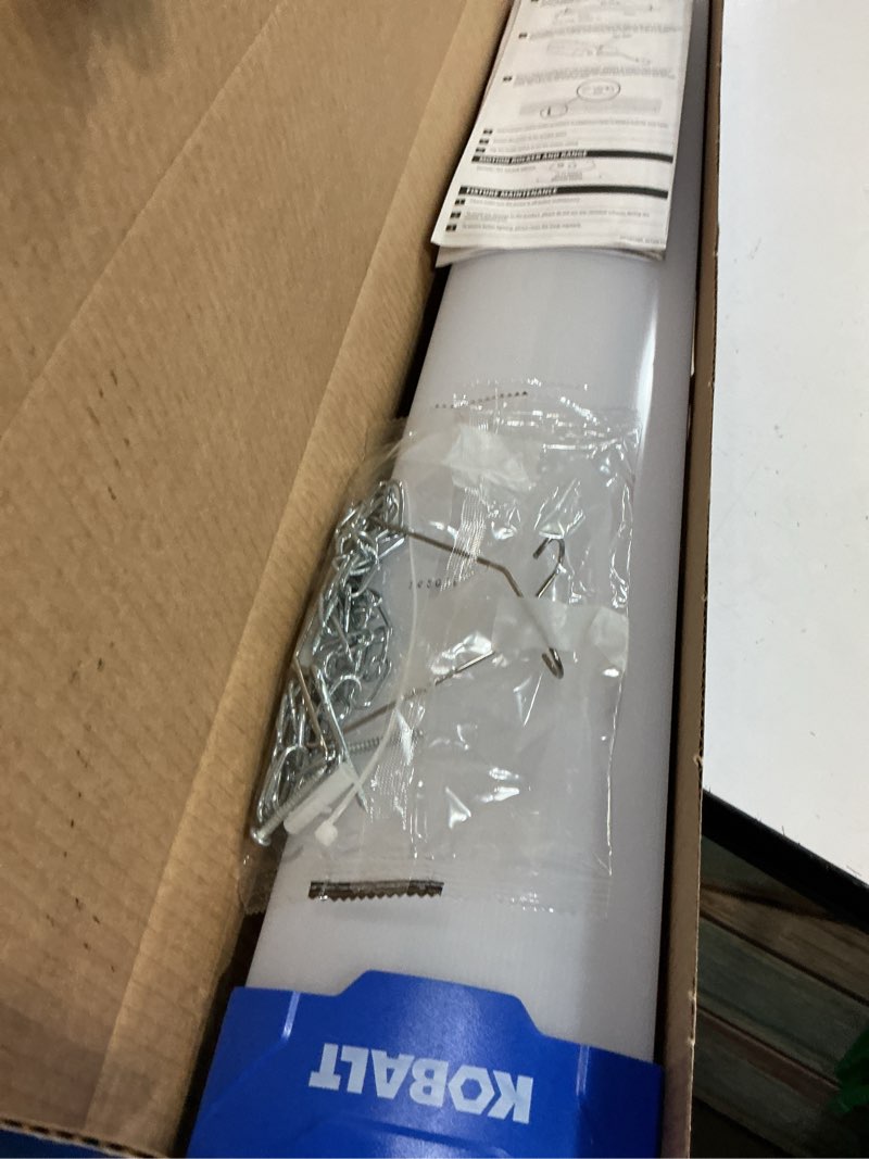 Condition photo showing New/Like New for kobalt 4-ft 6000-lumen black led flush mount garage shop light