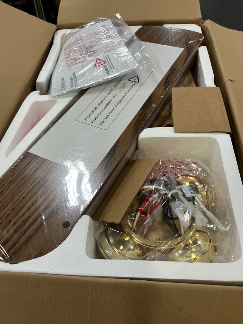 Condition photo showing New/Like New for westinghouse 7232400 contempra iv indoor ceiling fan with light, 52 inch, brass 52 inch polished brass
