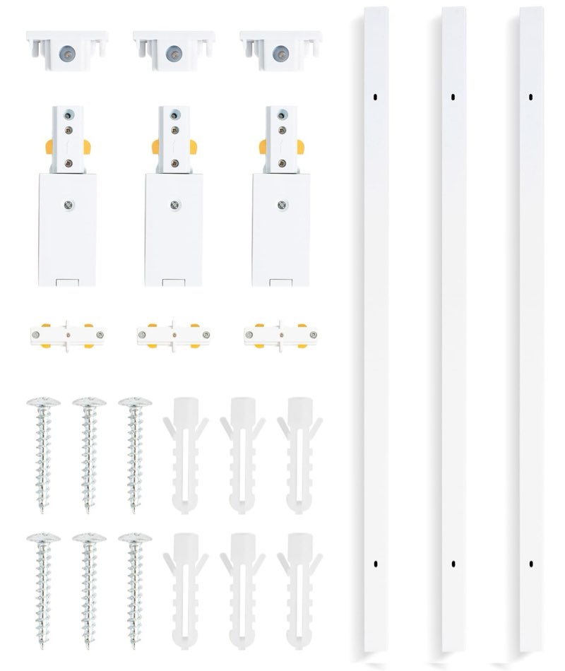Zanixor 52FT H Track Lighting Rail Kit, White H Type Track Lighting Rails with Floating Canopy Conne
