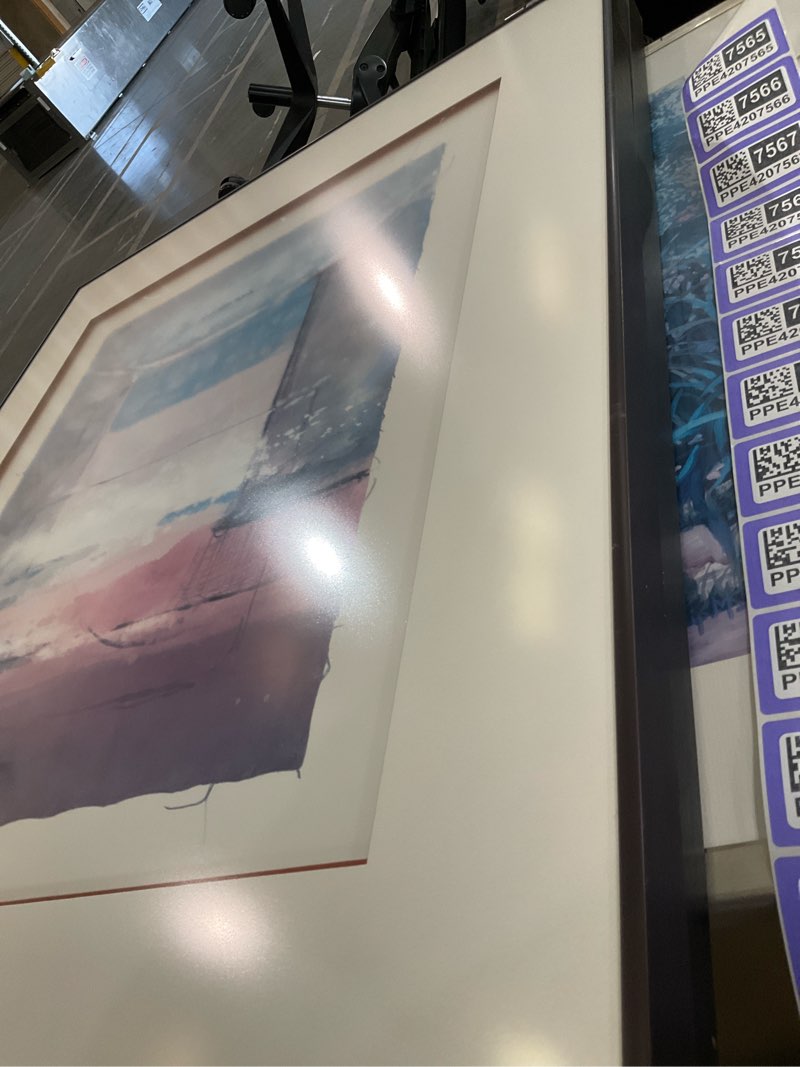 Condition photo showing Good Condition for abstract black framed painting