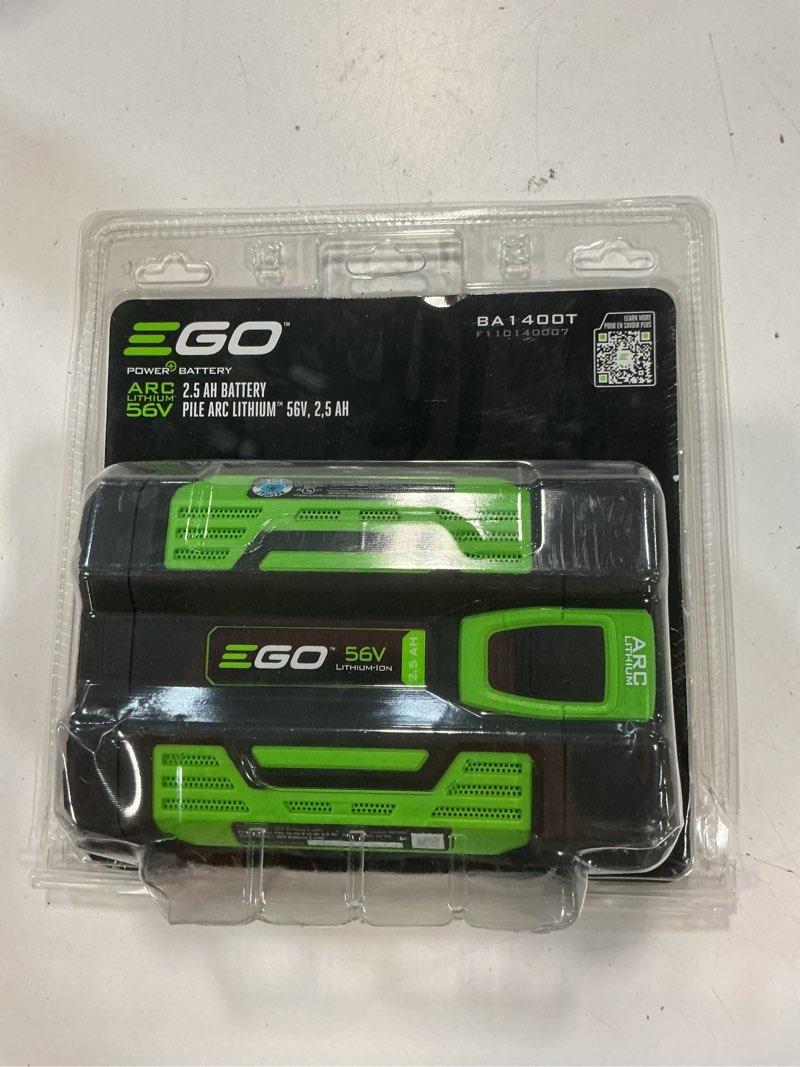Condition photo showing As Is for ego power+ 56 -volt, 2.5 ah 1 -pack lithium ion (li-ion) battery