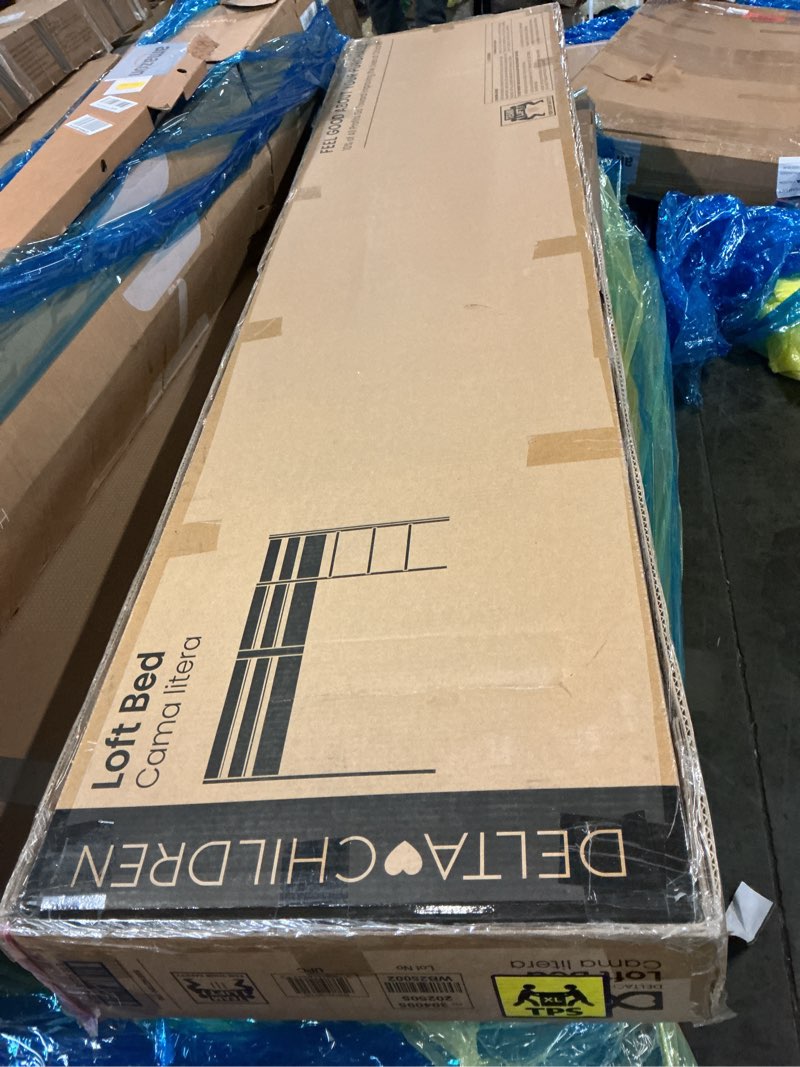 Condition photo showing New/Like New for Delta Children Twin Loft Bed with Guardrail and Ladder (Coordinates with Loft Bed Tents Sold Separately), White Loft Bed Loft Bed Only White Loft Bed