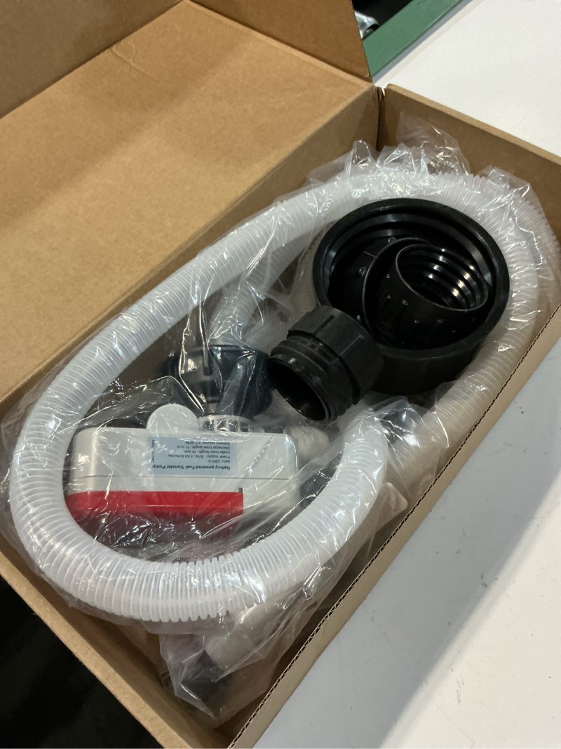 Condition photo showing Good Condition for fuel transfer pump with auto-stop sensor-30s alert beep,3.2gpm,overfill protection,51"hose transfer pump battery powered with 4 tank adapter,portable liquid pump with nozzle for gasoline,diesel,oil
