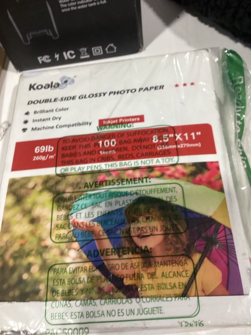 Condition photo showing New/Like New for koala thick photo paper 8.5x11 inches heavyweight double sided high glossy 100 sheets 260gsm only compatible with inkjet printer