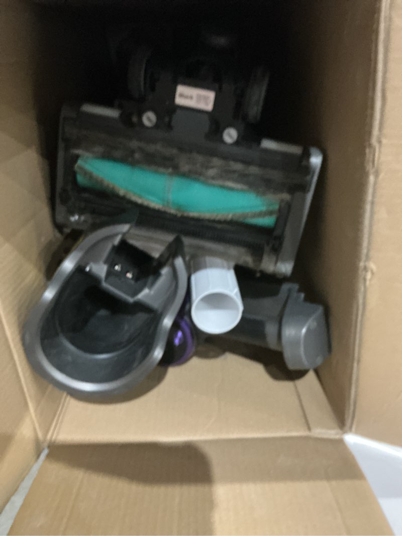 Condition photo showing As Is for shark powerdetect pet plus clean & empty cordless stick vacuum & auto-empty system, powerful suction, hepa filtration, carpet & hard floor, portable, stick vacuum for pet hair, dark gray, ip3253