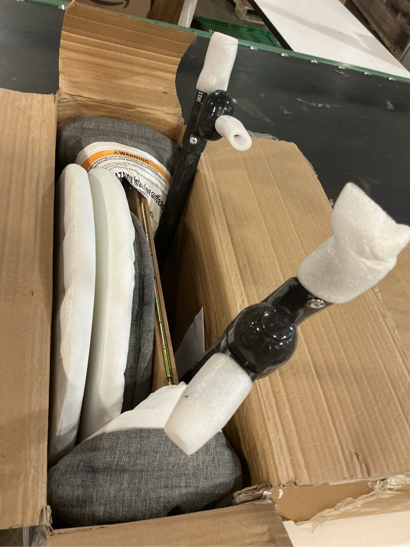 Condition photo showing As Is for Baby Delight Slumber Deluxe Rocking Bassinet, Portable Baby Bassinet, Removable Canopy, Charcoal Tweed Go With Me Slumber