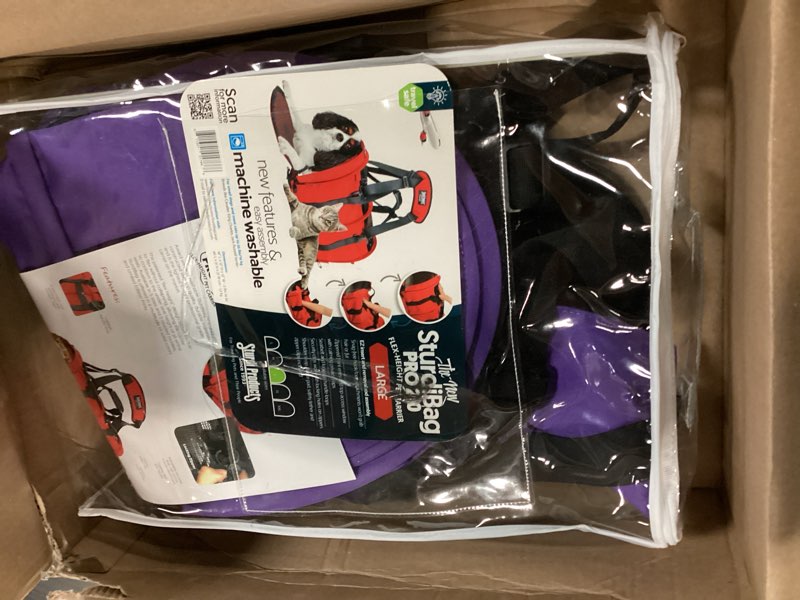 Condition photo showing Good Condition for SturdiBag Large Pet Travel Carrier: Flexible Height for Cat and Dog Soft Sided with Safety Clips and Seatbelt Straps | Purple, 18" x 12" x 12" (PN: SB2-PRO-P) 18.0"L x 12.0"W x 12.0"H Purple