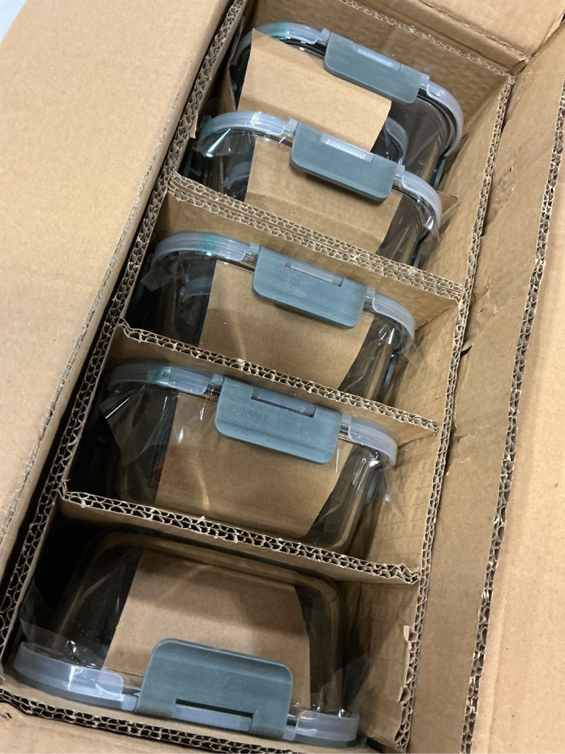 Condition photo showing Brand New for BAYZZ 10 Pack Glass Meal Prep Containers, Glass Food Storage Containers with Lids, Airtight Lunch Box, Freezer,Oven,Microwave and Dishwasher Safe Gray