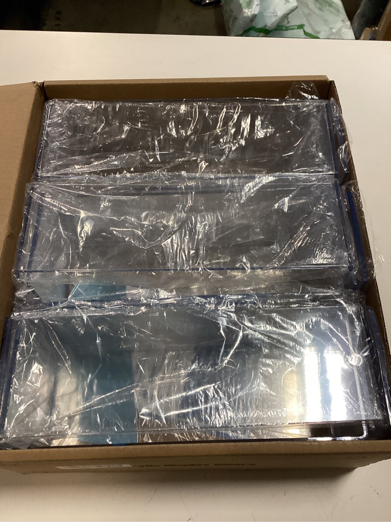 Condition photo showing New/Like New for aminigram 12 pack large acrylic risers display stands,perfume organizer stand, clear acrylic shelf for show decor display, toys, cupcake and more(12.4 x 4 x 4.6 inches)