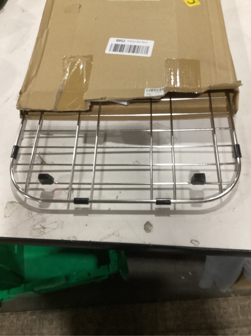 Condition photo showing Good Condition for iPEGTOP Sink Bottom Grid, Stainless Steel Sink Protector 23" x 13" Rear Drain Hole with Corner Radius, Sink Grate Rack for Bottom of Kitchen Sink Single Bowl with Hole Cover 23"x13",Rear Drain