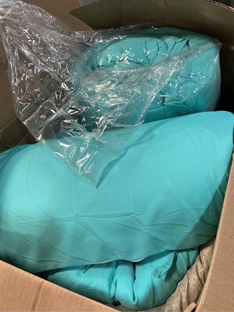 Condition photo showing Good Condition for tudomro 2 pcs peacock blue 66'' outdoor chaise lounge cushion waterproof patio lawn pool chaise lounge cushion with headrest pillow & ties weather fade resistant replacement longue chair pad 2 peacock blue