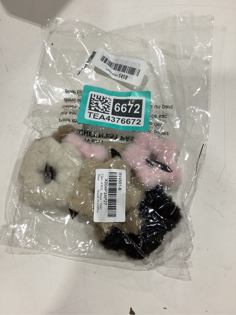 Condition photo showing New/Like New for 10 pcs fluffy star hair clips cute non-slip fuzzy star hair clips y2k hair barrettes for women(beige + light brown + khaki + black + pink)