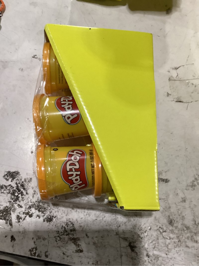 Condition photo showing New/Like New for playdoh (orange):6 cans