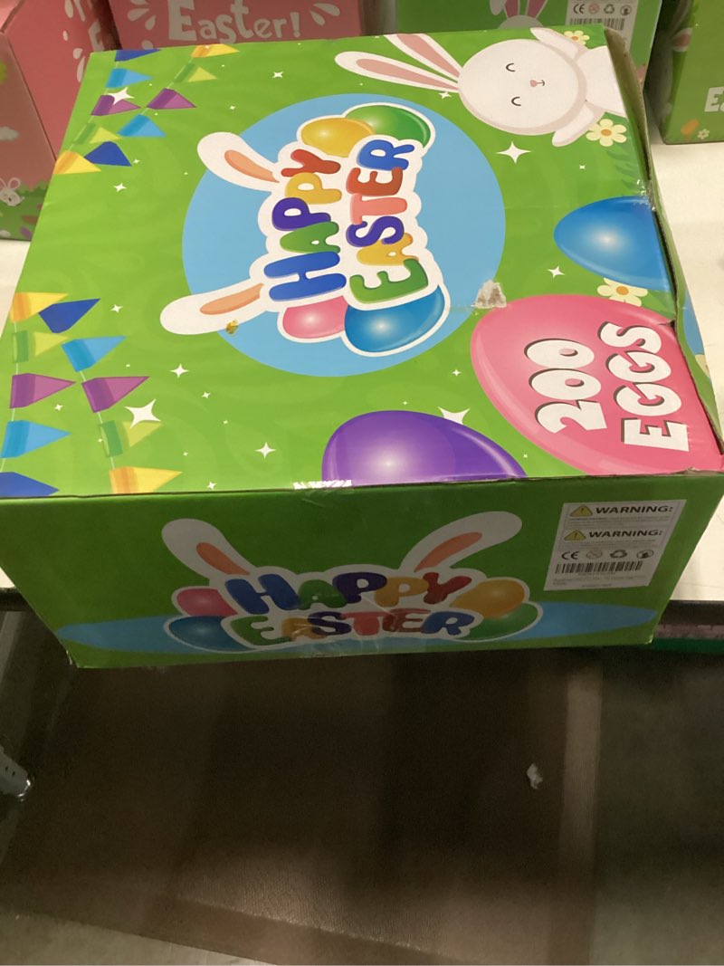 Condition photo showing New/Like New for 200 pcs 3.1" fillable easter eggs bulk with 6 surprise golden eggs, colorful plastic easter egg empty for easter egg hunt party favors kids easter basket stuffers fillers classroom prizes for boy girl 200 pack 3.1 inch eggs