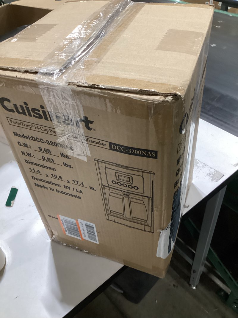 Condition photo showing Good Condition for Cuisinart 14-Cup Coffee Maker, Programmable PerfecTemp Glass Carafe Coffee Machine with 1-4 Cup Setting, Brew Strength Control and Brew Pause, Stainless Steel, DCC-3200NAS 14-Cup Glass Stainless