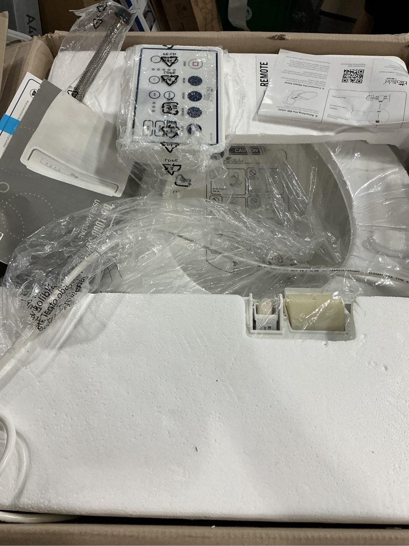 Condition photo showing Good Condition for bio bidet bliss bb1000 electric bidet toilet seat, warm water with air dryer, heated seat with slow close lid, remote control, elongated white elongated premium