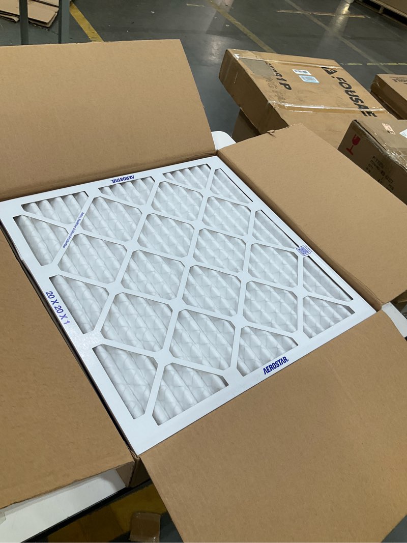 Condition photo showing Good Condition for aerostar 20x20x2 merv 13 air filter, 4 pack set of hvac furnace filters, electrostatic mpr 1500-1900 & fpr 10 (actual size: 19 1/2 x 19 1/2 x 1 3/4 inches)