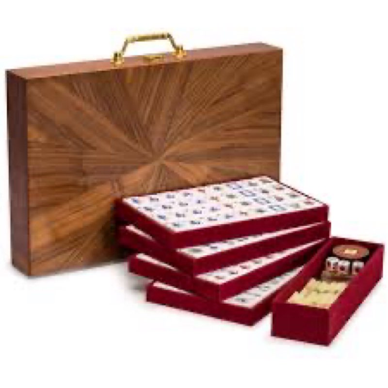 yellow mountain imports classic chinese mahjong game set, champagne gold - with 148 medium size tile