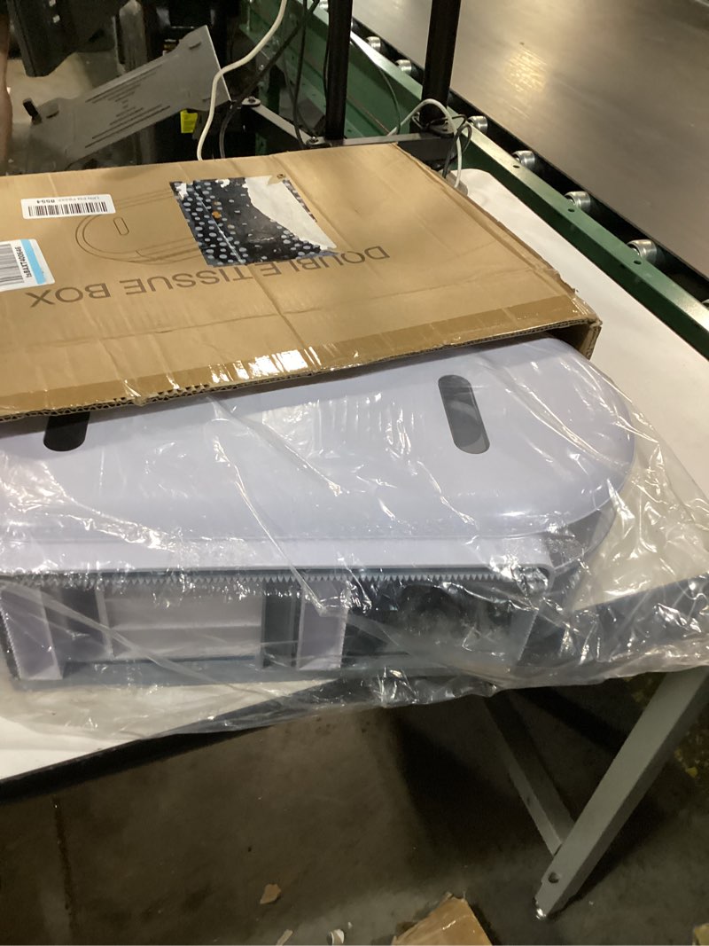 Condition photo showing New/Like New for commercial twin jumbo toilet tissue dispenser, 9” double toilet paper roll holder wall mount, industrial tissue dispenser with key lock,tissue holder with dual dispenser for bathroom,office,schools blk-902-w