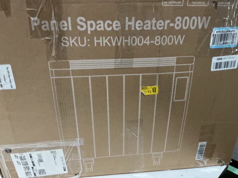 Condition photo showing As Is for 800w convection panel heater wall mount fanless timer thermostat white