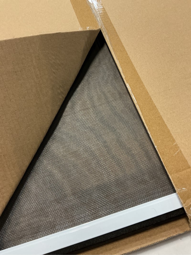 Condition photo showing Good Condition for flyzzz adjustable window screen horizontal (19.68"h x 28"-52"w) 1 pack expandable window screen large replacement for home 19.68 inches high by 28-52 inches wide 1 pack