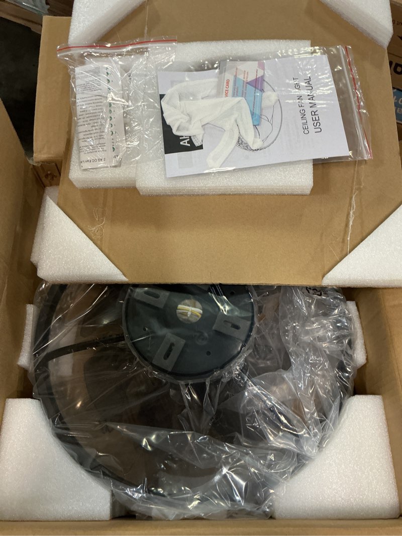 Condition photo showing Good Condition for Crystal Flush Mount Ceiling Fan with Light, 15.7" Reversible, Dimmable, Noiseless, Small Bedroom Fan with Remote, Indoor Use,Black