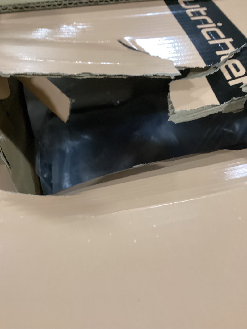 Condition photo showing As Is for Nutrichef Electric Meat Slicer | 200W Automatic Meat, Deli & Bread Slicer | Adjustable Dial for 0-15mm Cutting Range Thickness | Removable 7.5 IN Stainless Steel Blade & Food Pusher for Safety (Black)