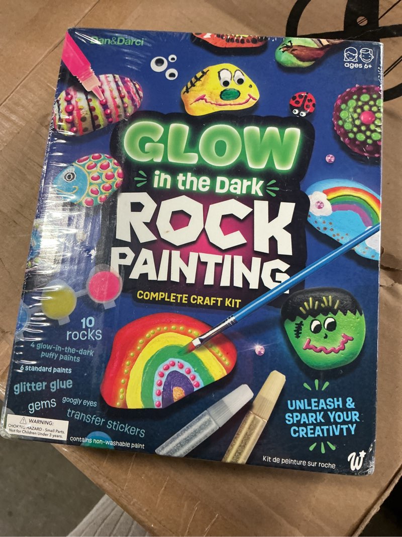 Condition photo showing New/Like New for glow-in-the-dark rock painting kit - fun easter craft kit for kids - gifts for girls & boys ages 6-12 years