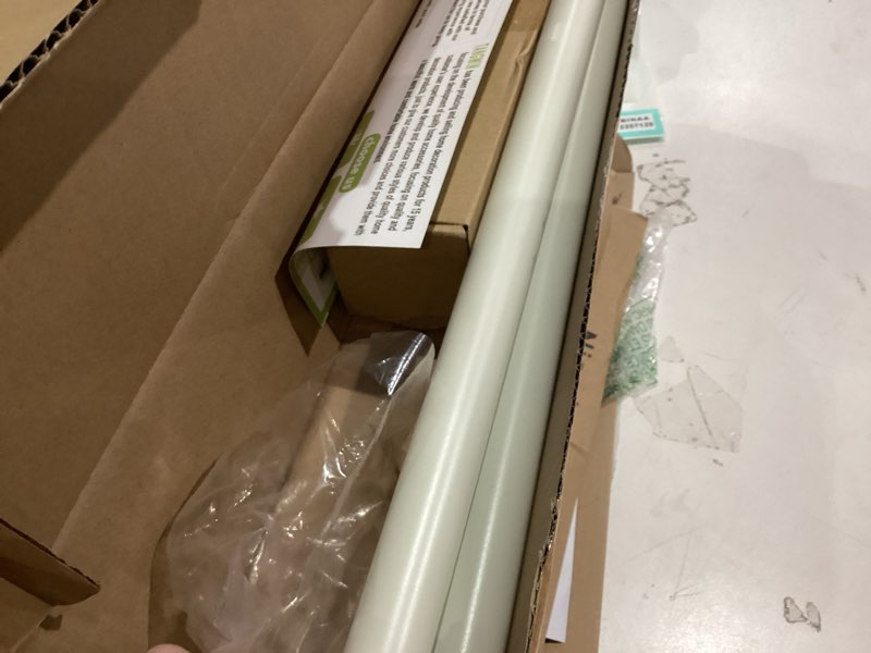 Condition photo showing As Is for White Farmhouse Curtain Rods for Windows:18-45" Heavy Duty Adjustable Curtain Rod for Bedroom Living Room,Boho Decorative Rustic Drapery Rods with Vintage Coastal Texture Finials,Antique White 18-45" & 1pack Antique White