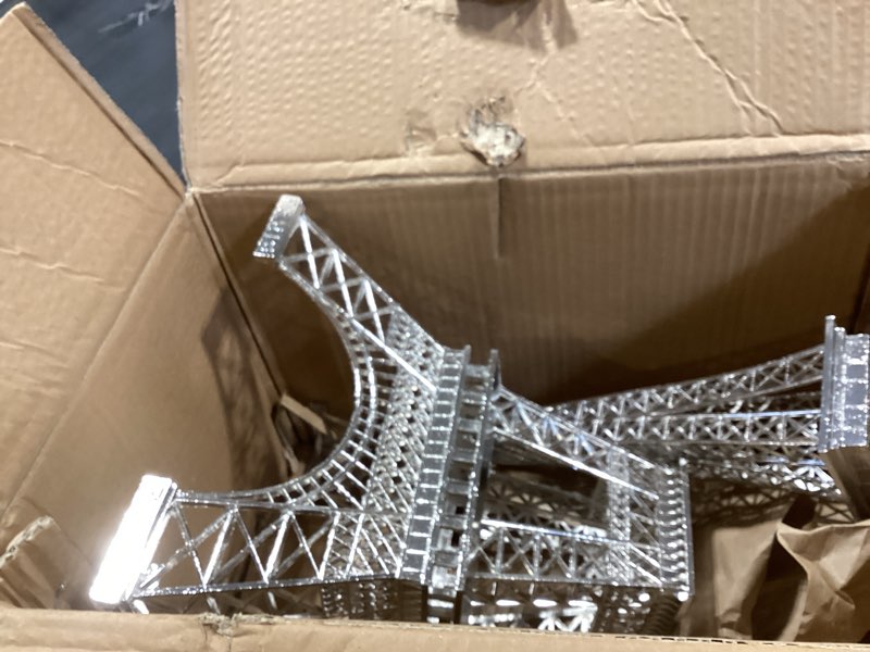 Condition photo showing As Is for allgala 24" eiffel tower statue decor alloy metal, silver