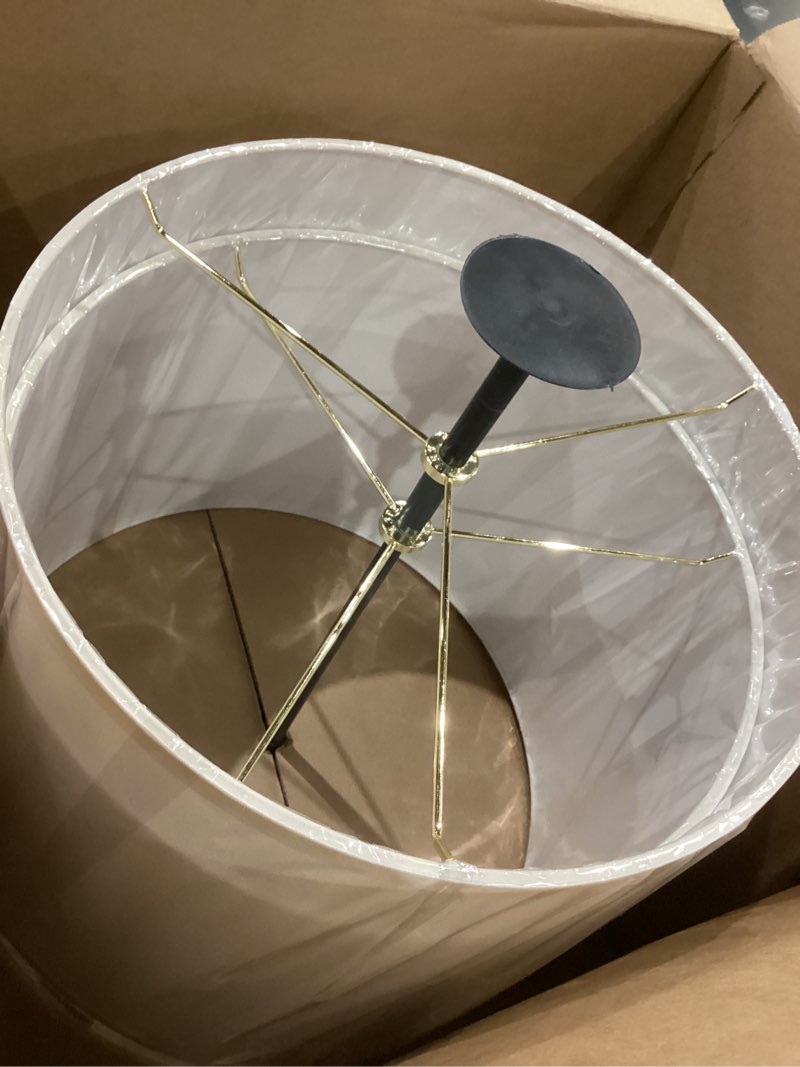 Condition photo showing Good Condition for Aspen Creative 32020 Transitional Hardback Empire Shape Spider Construction Lamp Shade in White, 16" wide (14" x 16" x 12") 14" x 16" x 12" Transitional White