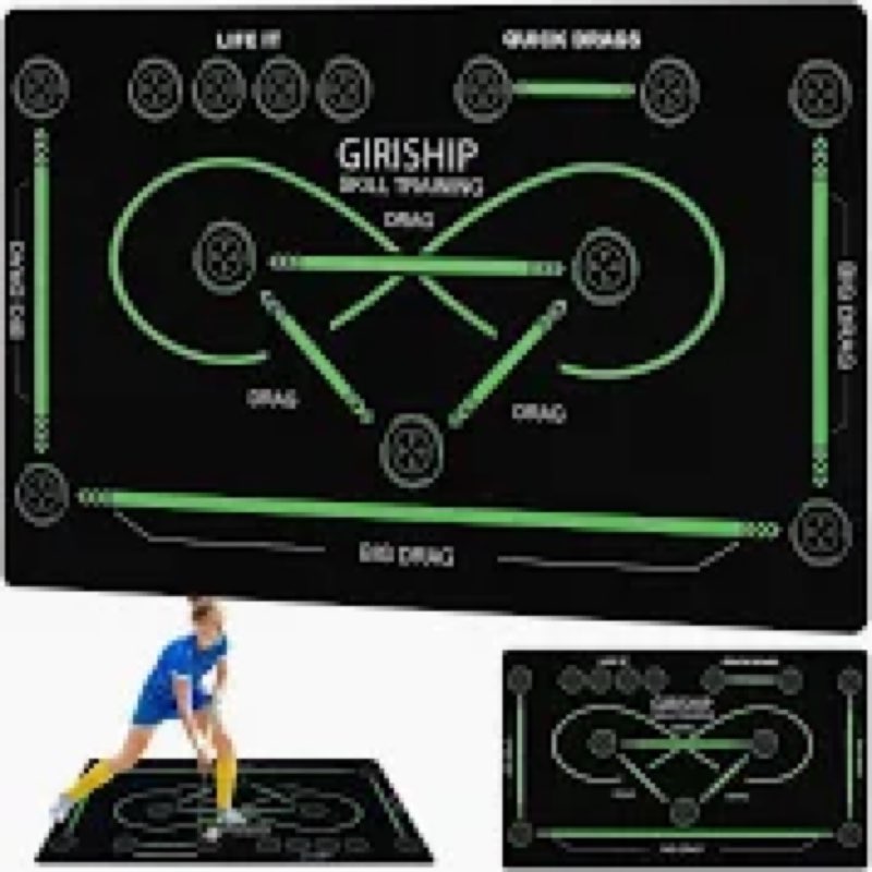 GIRISHIP 59" x 35.4" Hockey Training Mat - Field Hockey Control Mat with Anti-Slip Quiet Surface, Su