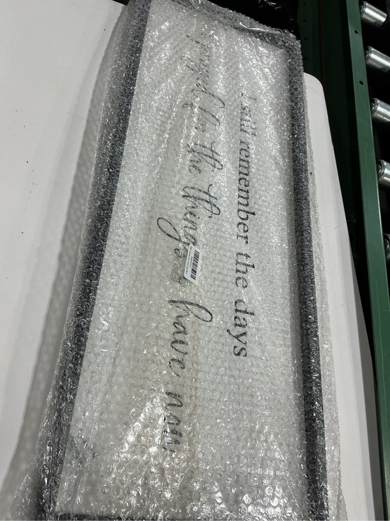 Condition photo showing Good Condition for I Still Remember the Days I Prayed for the Things I Have Now Sign Framed Wall Art, 32''×12'' Rustic Horizontal Plaque, Farmhouse Long I Still Remember the Days Wood Sign Wall Decor 32"L x 12"W I Still Remember the Days I Prayed Black Frame