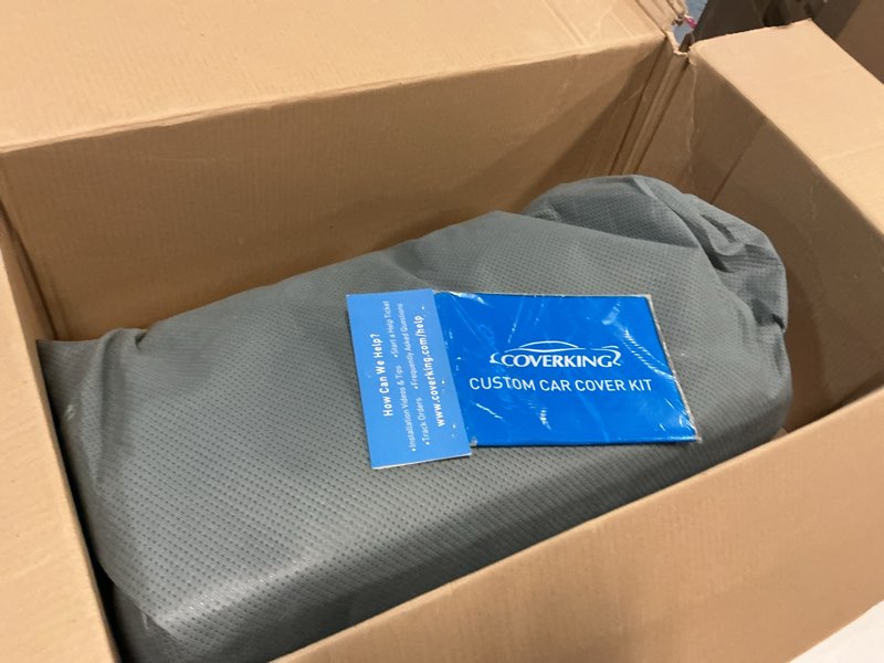 Condition photo showing Good Condition for coverking uvccar4n98 universal fit car cover for sedan length 16.9 ft. to 19 ft. - car coverbond 4 moderate weather outdoor (gray)