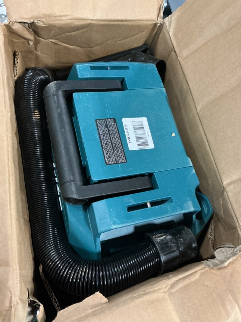 Condition photo showing As Is for Makita XCV11Z 18V LXT Lithium-Ion Brushless Cordless 2 Gallon HEPA Filter Portable Wet/Dry Dust Extractor/Vacuum, Tool Only Bare Tool Teal/Grey