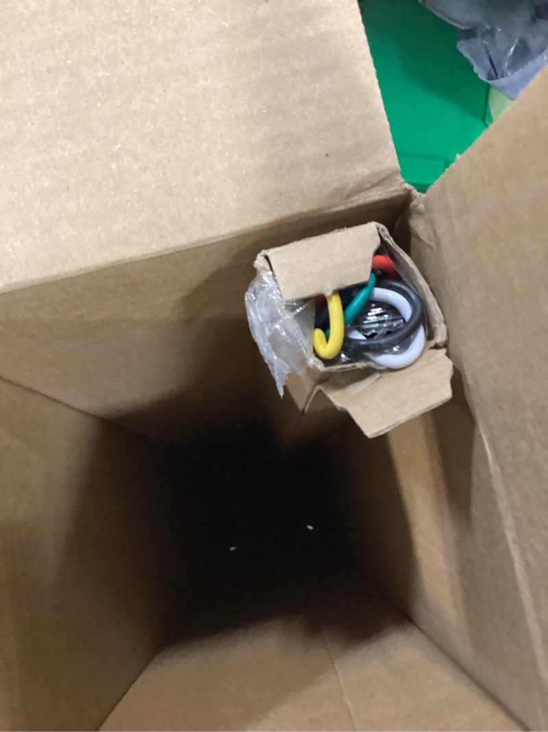 Condition photo showing As Is for 36 inch ceiling fan downrod with ul wires, matte black, 1-inch diameter, unthreaded 36 inch black