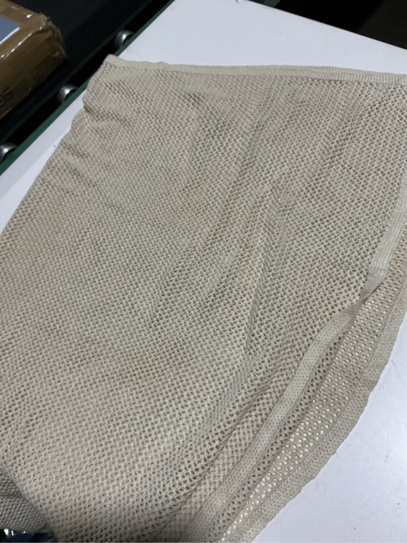 Condition photo showing Good Condition for women's swimsuits cover ups set for crochet bathing suit hollow out 2 piece bikini coverup beach swimwear beige-1 large