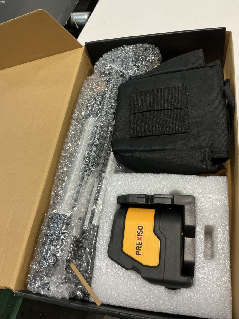 Condition photo showing Good Condition for prexiso laser level with tripod, ip54 professional 150 wide angle - 100ft cross laser line tool for construction, ceiling alignment, floor tile