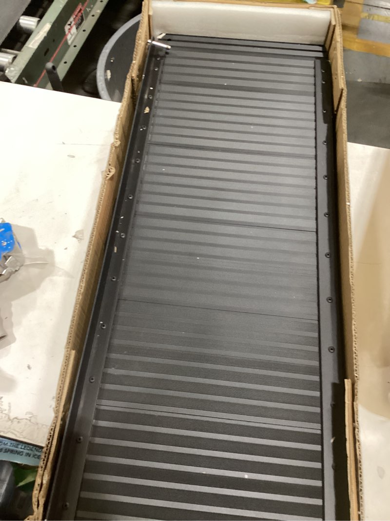 Condition photo showing Good Condition for black aluminum ramp 6ft, with non-slip surface wheelchair ramp, folding portable wheelchair ramps for home steps,scooter ramp for car, stairs, doorways, curbs, 800 lbs weight capacity, 28.3" w x 72" l metal 6ft(using height 6-18'')