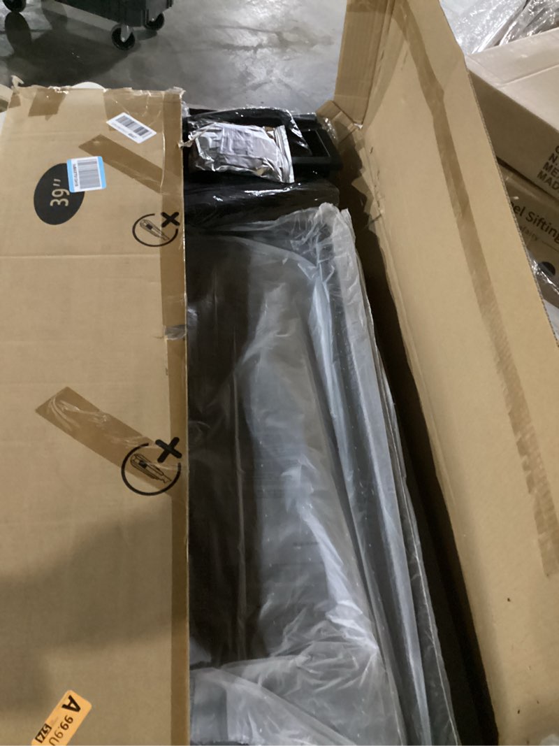 mutun computer desk with drawers, 40 inch computer desk with power outlet & led light, gaming desk w